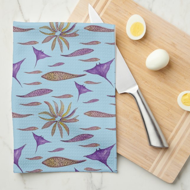 Fish & Rays Kitchen Towel  (Quarter Fold)