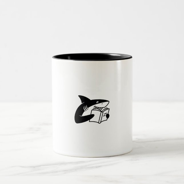 Fish Reader Two-Tone Coffee Mug (Center)