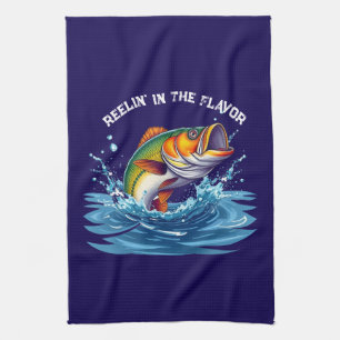 Fish-Reelin' in the Flavour- Tea Towel