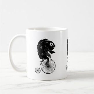 Fish Riding a Bike Coffee Mug