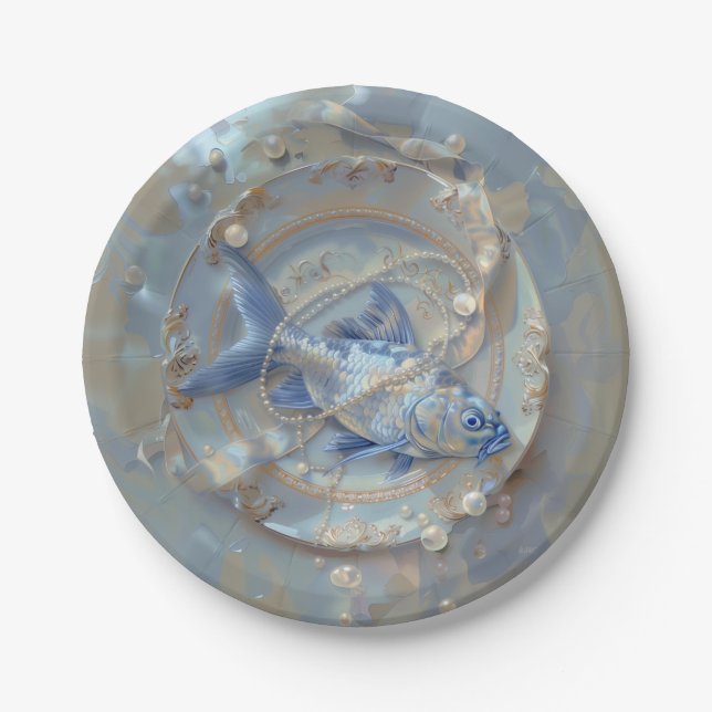 Fish - Round Paper Plates (Front)