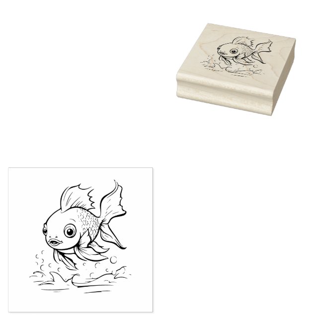 Fish Rubber Stamp (Stamped)