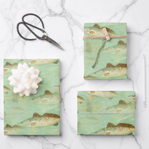 Fish rustic colour illustration pattern wrapping paper sheet