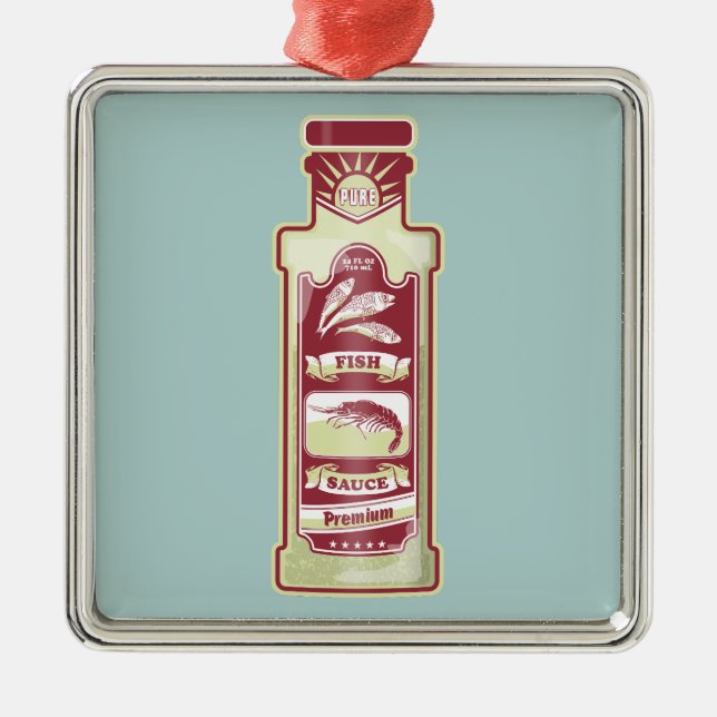 Fish Sauce pop art Metal Ornament (Front)