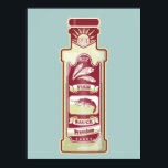 Fish Sauce pop art Poster<br><div class="desc">A pop art illustration in red,  of a bottle of fish sauce. A design for anyone who like Thai food,  or other Southeast Asian cuisine. The fish sauce bottle has anchovies and shrimp on it.</div>