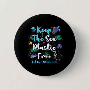 Fish Save Sea Protect Save Nature Oceans Day Earth 6 Cm Round Badge