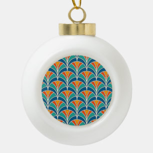 Fish Scale: Asian Traditional Ceramic Ball Christmas Ornament