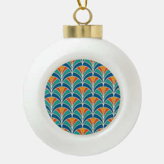 Fish Scale: Asian Traditional Ceramic Ball Christmas Ornament