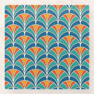 Fish Scale: Asian Traditional Glass Coaster