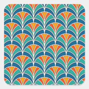 Fish Scale: Asian Traditional Square Sticker