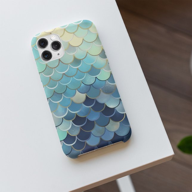 Fish Scale Pattern Blue Sky Background Golden Case-Mate iPhone Case (Creator Uploaded)