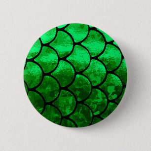 fish scales 6 cm round badge