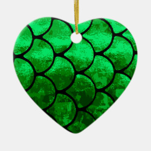 fish scales ceramic ornament