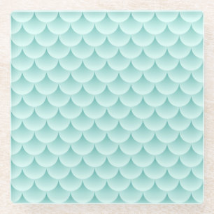 Fish Scales Pattern Glass Coaster