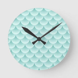 Fish Scales Pattern Round Clock