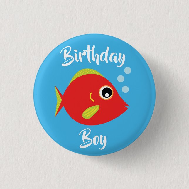 Fish Sea Ocean Kid's Birthday Aquarium 3 Cm Round Badge (Front)