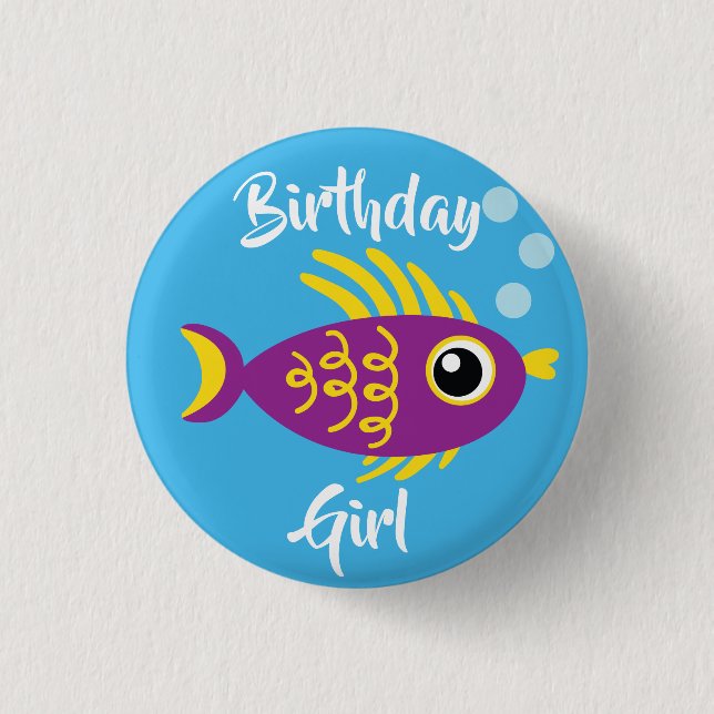 Fish Sea Ocean Kid's Birthday Aquarium 3 Cm Round Badge (Front)