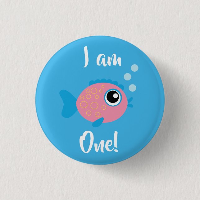 Fish Sea Ocean Kid's Birthday Aquarium 3 Cm Round Badge (Front)