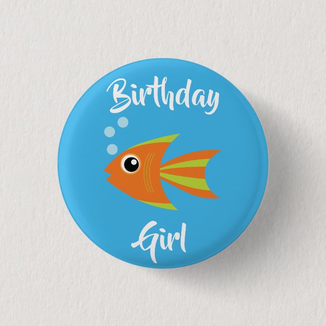 Fish Sea Ocean Kid's Birthday Aquarium 3 Cm Round Badge (Front)