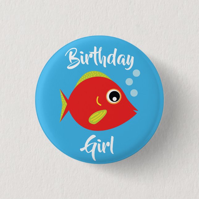 Fish Sea Ocean Kid's Birthday Aquarium 3 Cm Round Badge (Front)