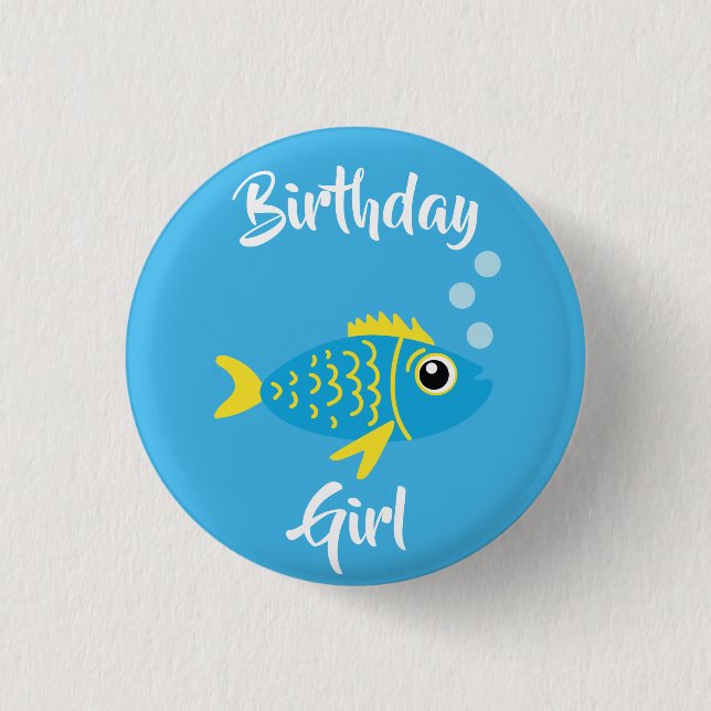 Fish Sea Ocean Kid's Birthday Aquarium 3 Cm Round Badge (Front)
