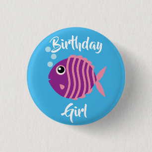 Fish Sea Ocean Kid's Birthday Aquarium 3 Cm Round Badge