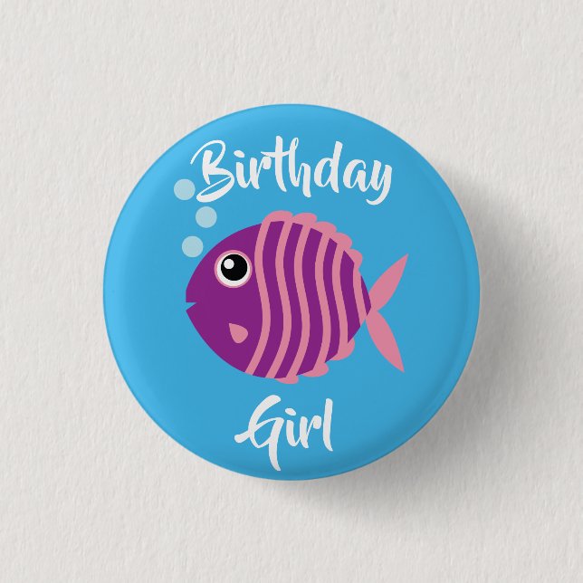 Fish Sea Ocean Kid's Birthday Aquarium 3 Cm Round Badge (Front)