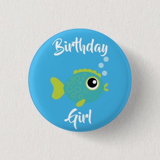 Fish Sea Ocean Kid's Birthday Aquarium 3 Cm Round Badge (Front)