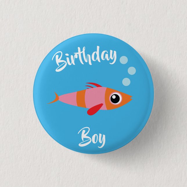 Fish Sea Ocean Kid's Birthday Aquarium 3 Cm Round Badge (Front)