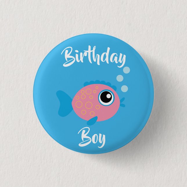 Fish Sea Ocean Kid's Birthday Aquarium 3 Cm Round Badge (Front)