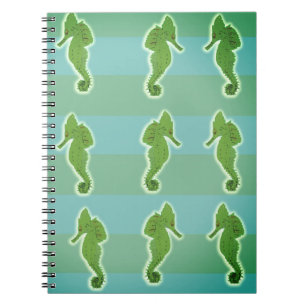 Fish , Seahorse summer green Spiral Notebook