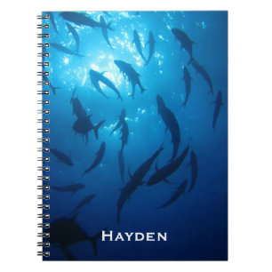 Fish Shoal and Sunlight Under the Sea Personalised Notebook