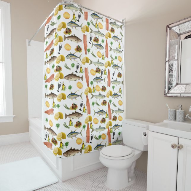 Fish Shower Curtain (In Situ)