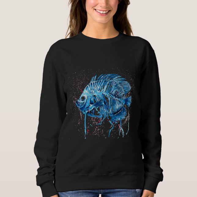 Fish Skeleton 214 Sweatshirt (Front)