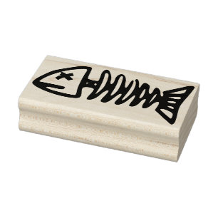 fish skeleton art stamp