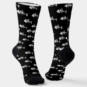 Fish Skeleton Bones Socks