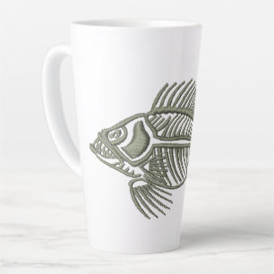 Fish Skeleton Fishing Design Latte Mug