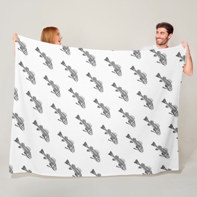 Fish skeleton fleece blanket (In Situ)