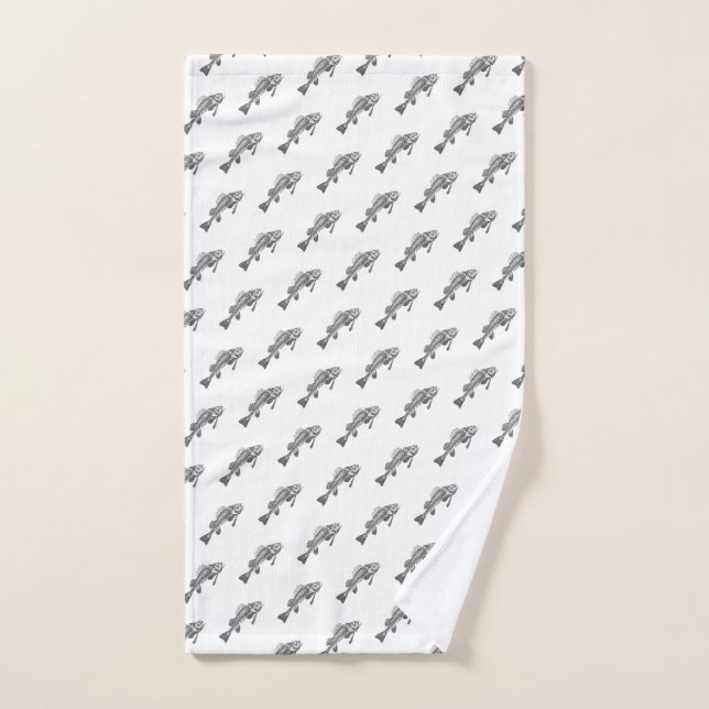 Fish skeleton hand towel (Hand Towel)