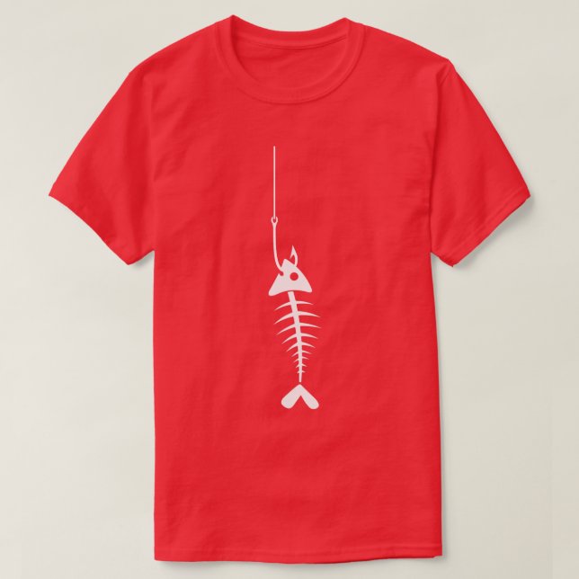 Fish skeleton in a fish hook  T-Shirt (Design Front)