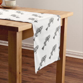 Fish skeleton long table runner