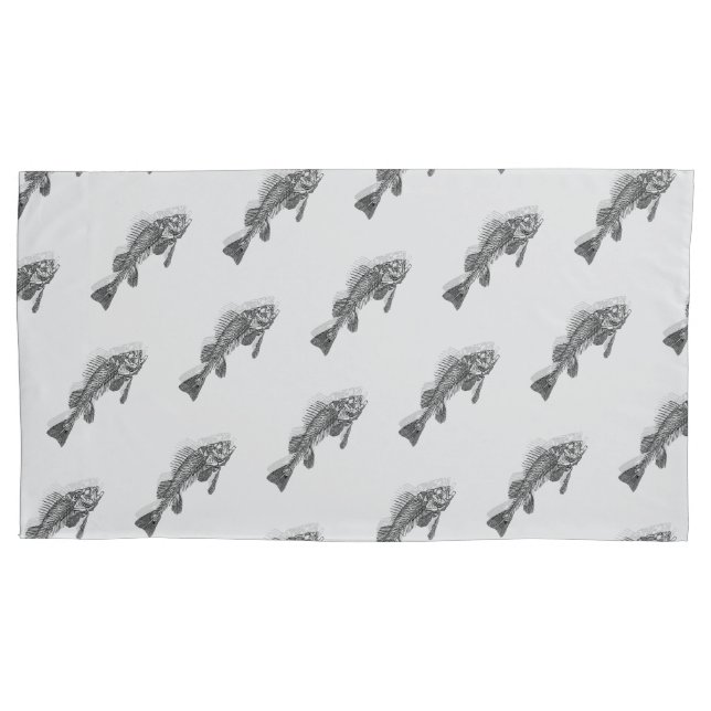 Fish skeleton pillowcase (Front)