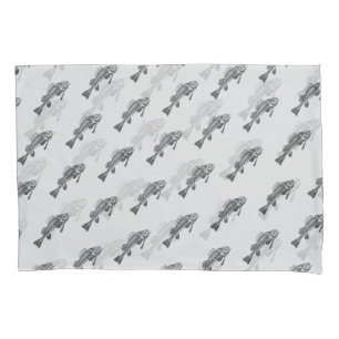 Fish skeleton pillowcase