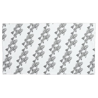 Fish skeleton pillowcase