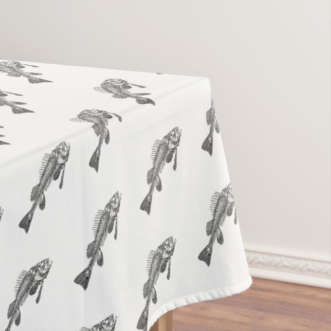 Fish skeleton tablecloth (In Situ)