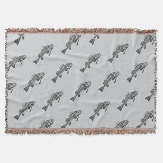 Fish skeleton throw blanket