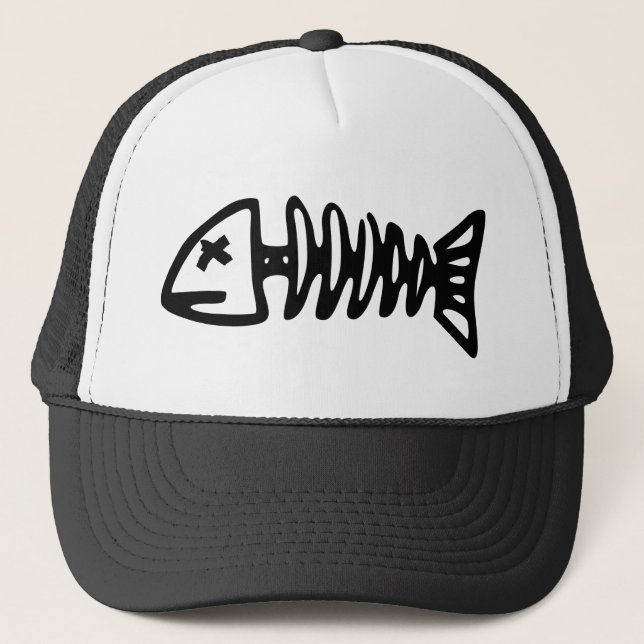 fish skeleton trucker hat (Front)