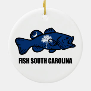 Fish South Carolina Ceramic Ornament