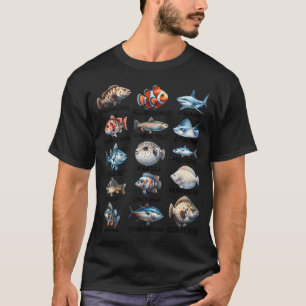 Fish Species Types Of Freshwater Fish Fisherman Fi T-Shirt