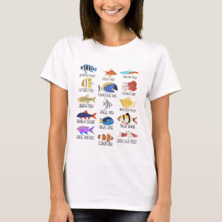 Fish Species Types Of Freshwater Fish Fisherwoman T-Shirt